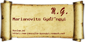 Marianovits Gyöngyi névjegykártya