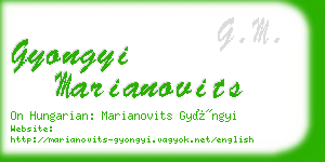 gyongyi marianovits business card